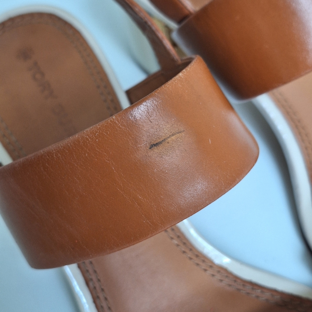 Tory Burch Summer Block Heels | Suede and Leather | Size 5 - Picture 10 of 11